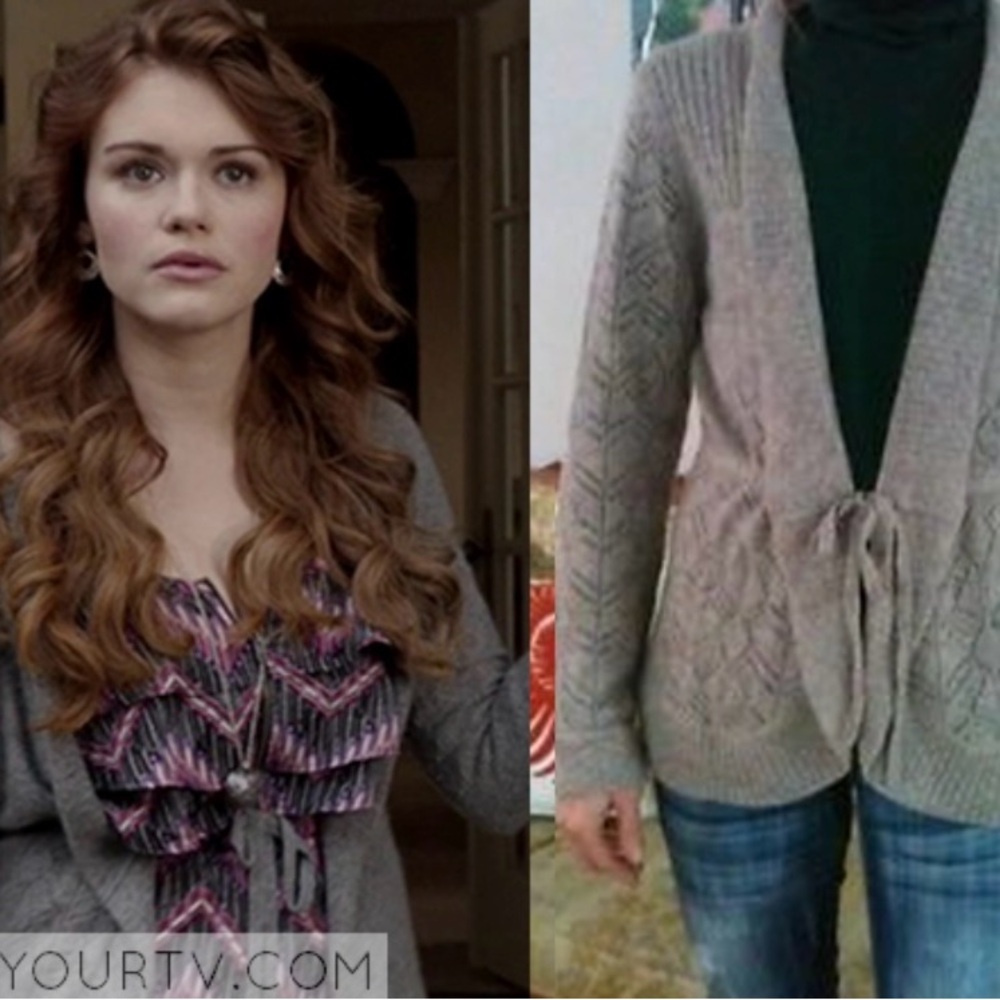 ISO Grey Elena Solano Cashmere Front-Tie Cardigan